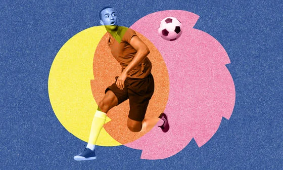 A footballer playing