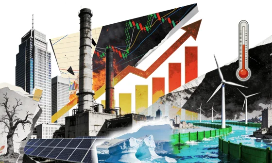 montage of city and climate change imagery