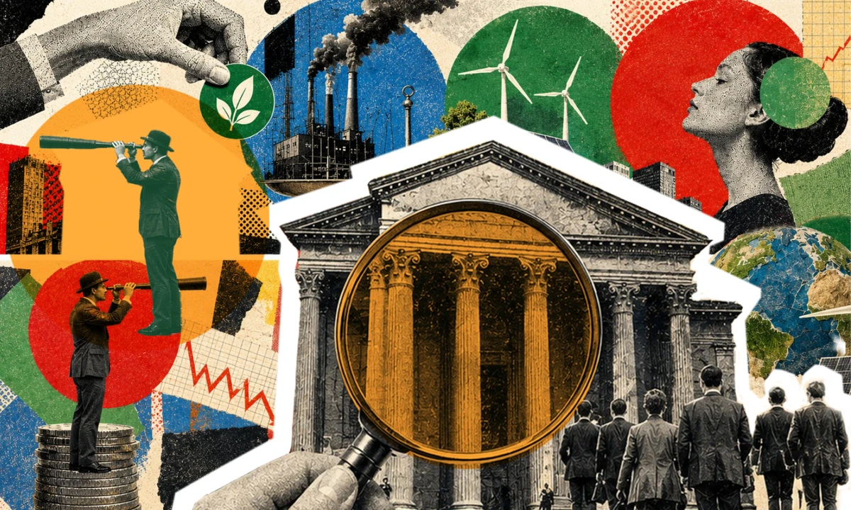Banking and sustainability montage