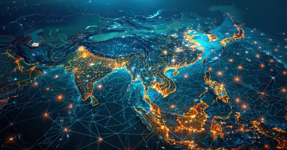 AI generated image of a map of South East Asia