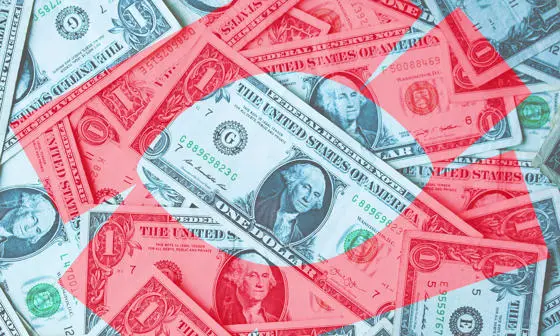 A pile of US dollars