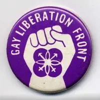 A purple badge with a fist on