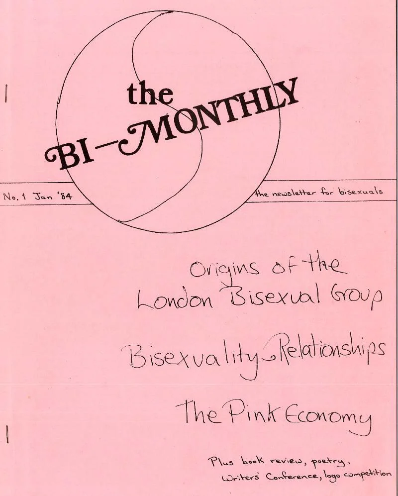 Front cover of the Bi-Monthly: newsletter for bisexuals, 1984