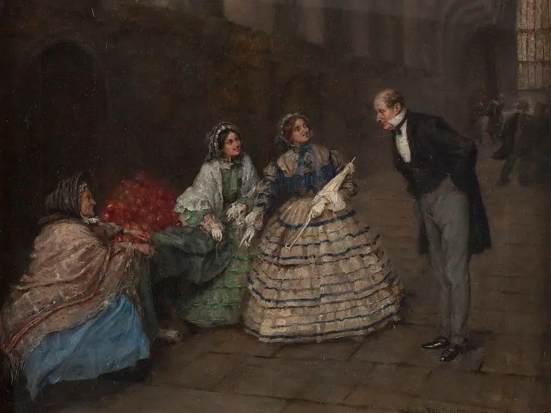 A painting showing delivery of the 1866 suffrage petition.