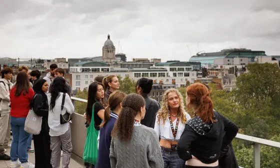students on terrace