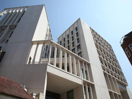 Marshall Building exterior shot looking at the architecture