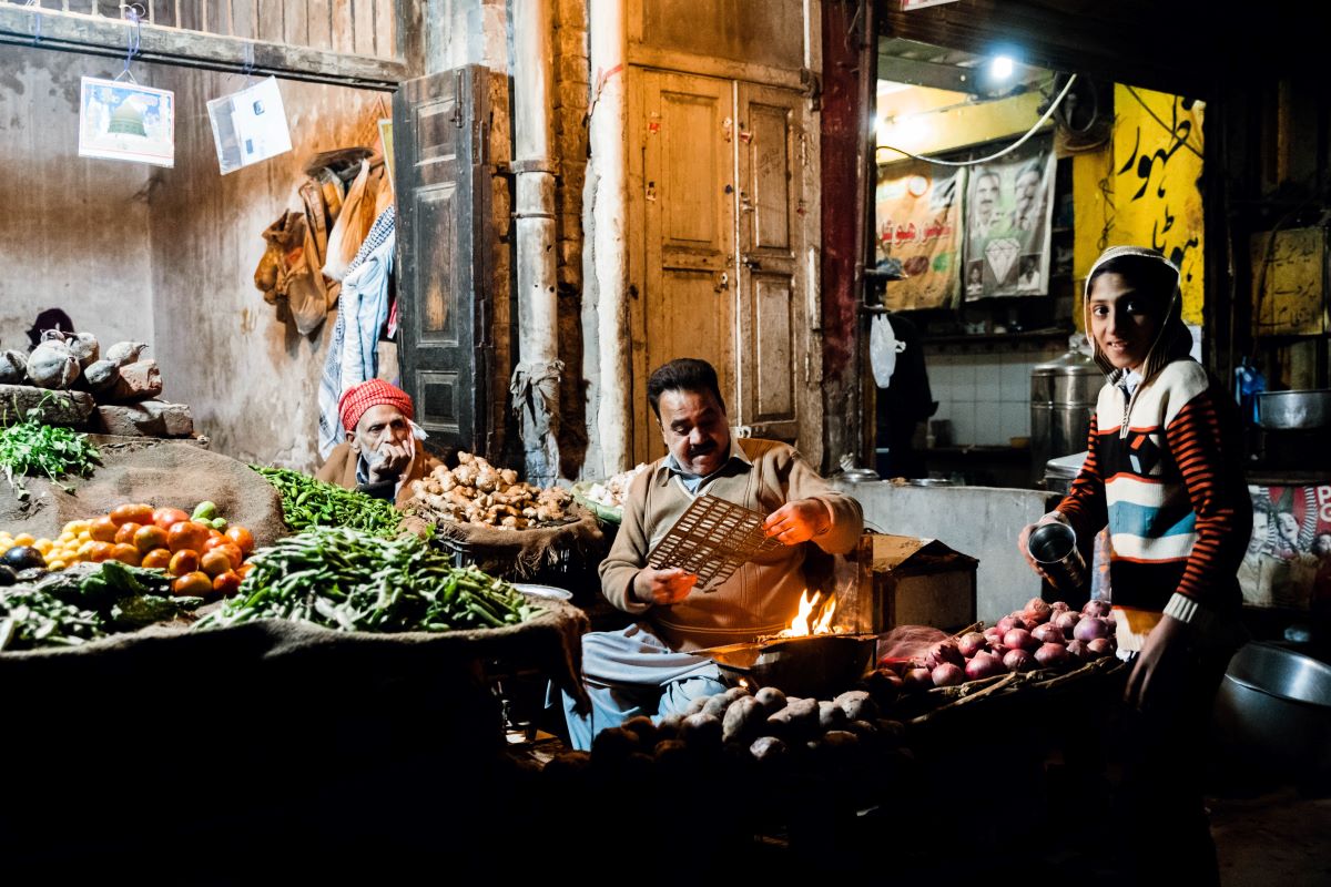Morocco nightime food market