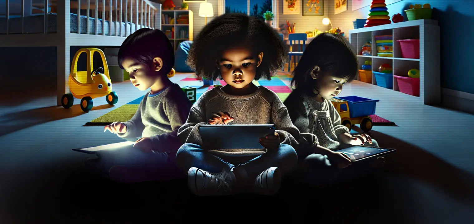 young children using laptops