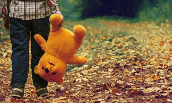 Child holding a teddy