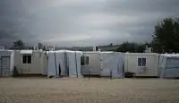 Homes in a refuge camp