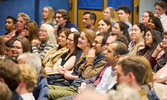 Audience at the launch of Paul Dolan's book Beliefism.