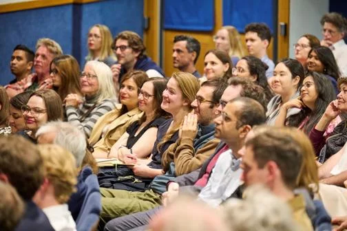 Audience at the launch of Paul Dolan's book Beliefism