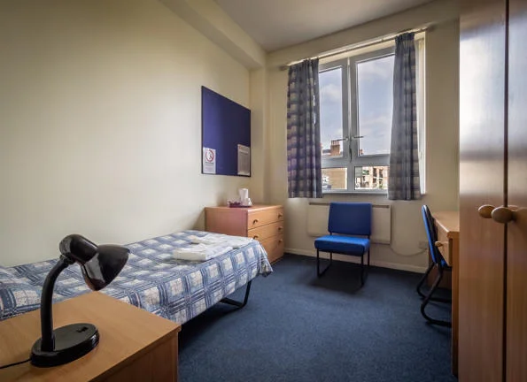 A single bedroom in a hall of residence