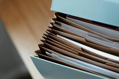 Brown archive folders