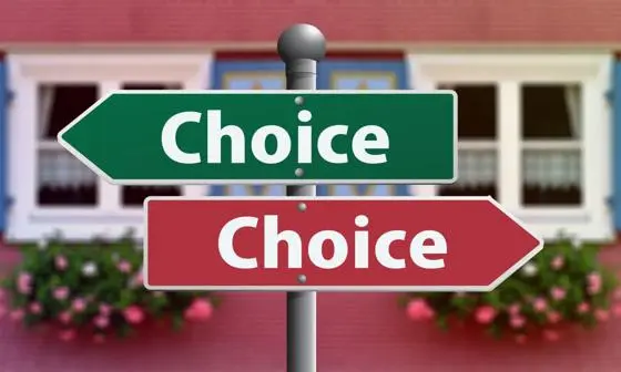 Two signs with the word 'Choice'