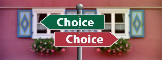 Two signs with the word 'Choice'