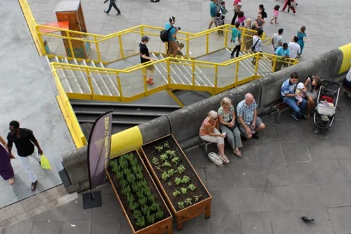 Urban space photographed from above