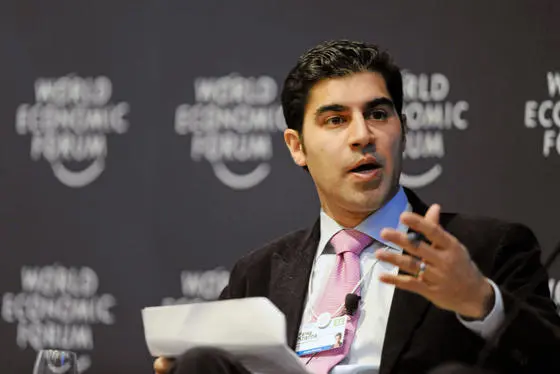 landscape photograph of Dr Parag Khanna gesturing as he speaks