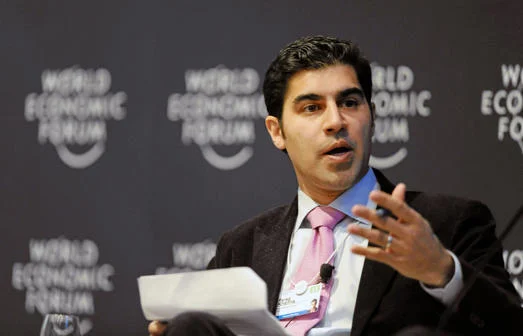 landscape photograph of Dr Parag Khanna gesturing as he speaks
