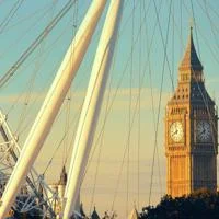 Big Ben with London Eye in the foreground
