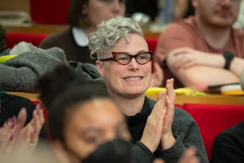 Member of the audience at a LSE Gender event