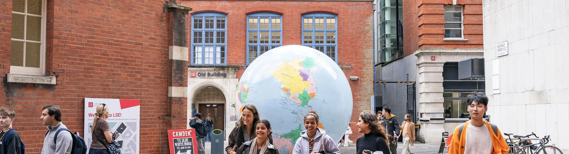 Students walking on campus
