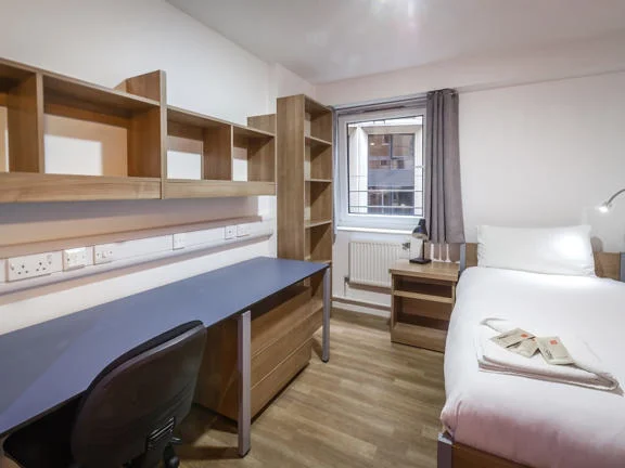 A bedroom in a hall of residence