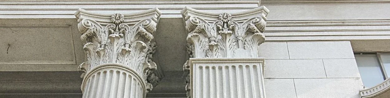 Pillars outside a building