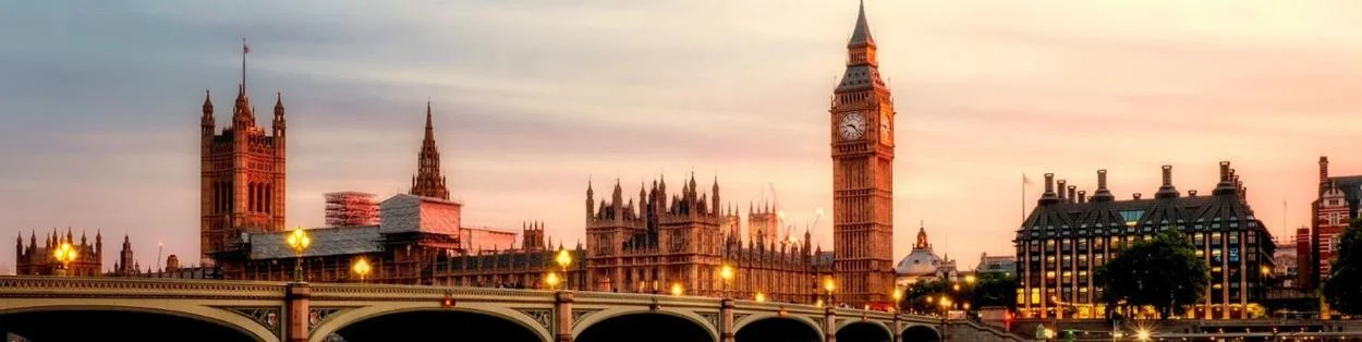 London skyline with the Houses of Parliament in the background