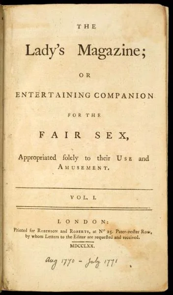 A front cover of The Lady's Magazine