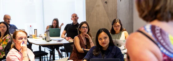 Students sitting in a classroom