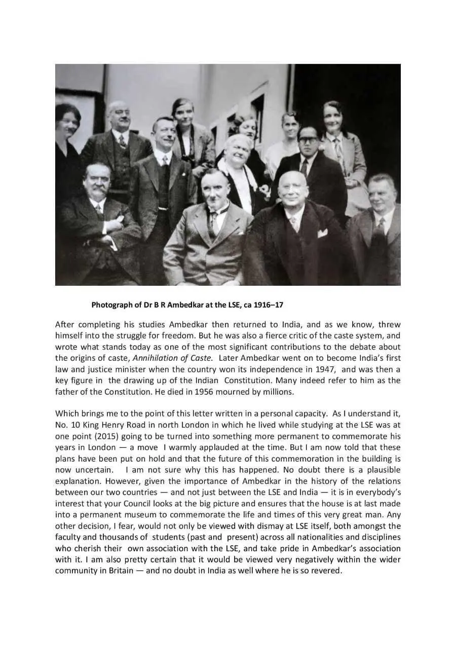 Letter from Professor Michael Cox, (LSE Ideas), 2019