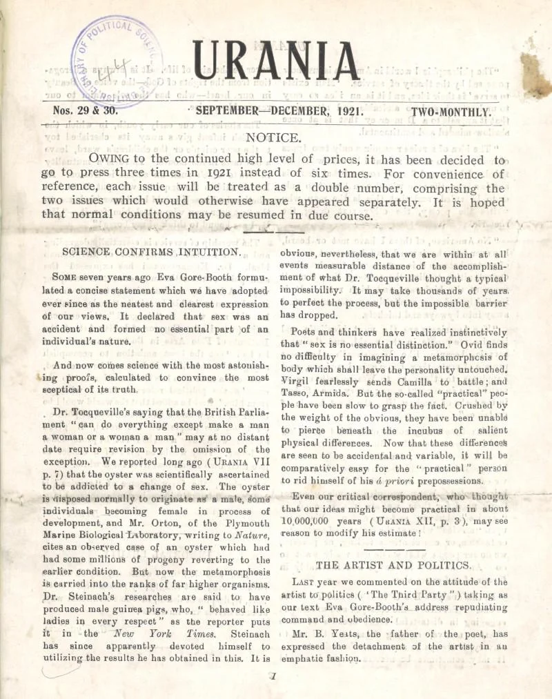 First page of an issue of Urania