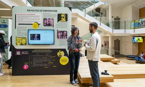 Professor Elizabeth Stokoe at the 2024 LSE Festival Exhibition.