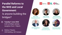 Parallel Reforms to the NHS and Local Government: Is Anyone Building the Bridges? With headshots of panel members