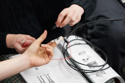 Testing out equipment in the LSE Behavioural Lab