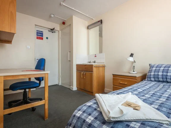 A bedroom in a hall of residence
