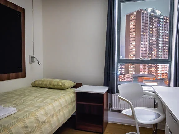 A bedroom in a hall of residence