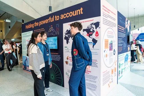 LSE Festival exhibition wall "Holding the powerful to account" cr Maria Moore | LSE