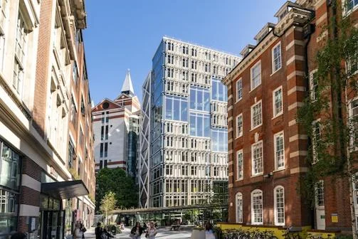 A shot of buildings on campus