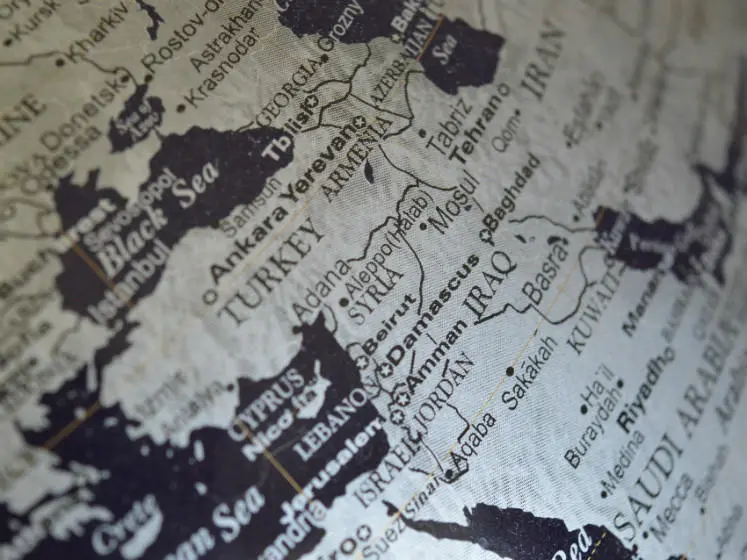 Middle East map 747 x 560
