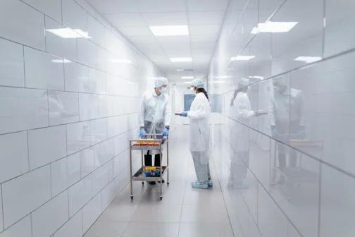 Doctors with a card of samples