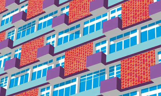 Graphic depiction of high rise buildings