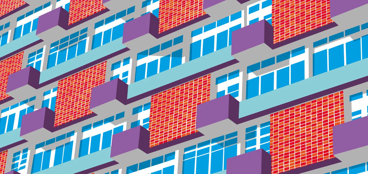 Graphic depiction of high rise buildings