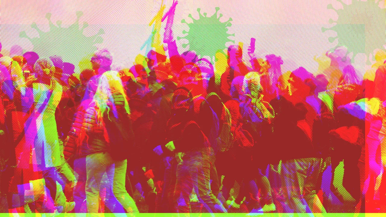 Young people at a protest