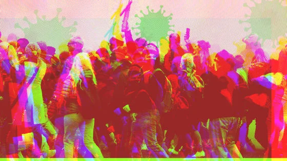 Young people at a protest