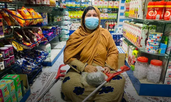 Afghan woman shopping