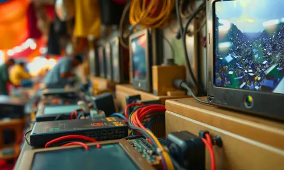 electronics in repair shop