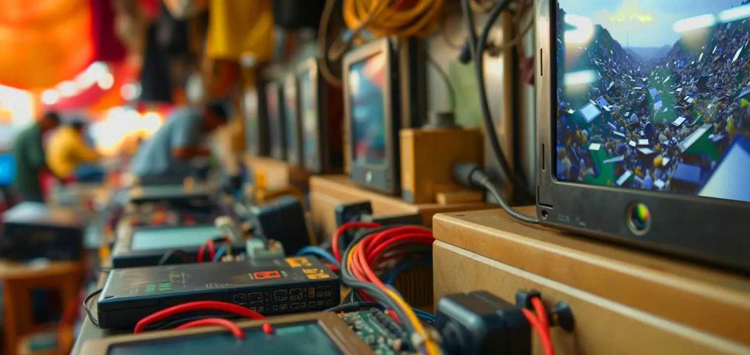 electronics in repair shop
