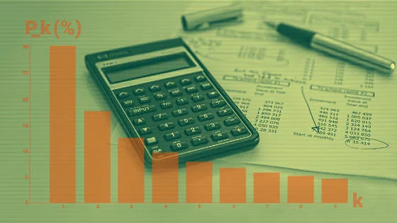 Calculator, bar chart and financial reports